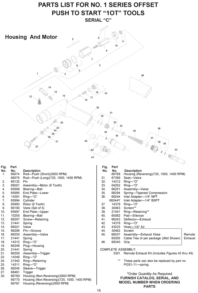 Sioux 1OT2108Q Parts - Torque Control Screwdriver