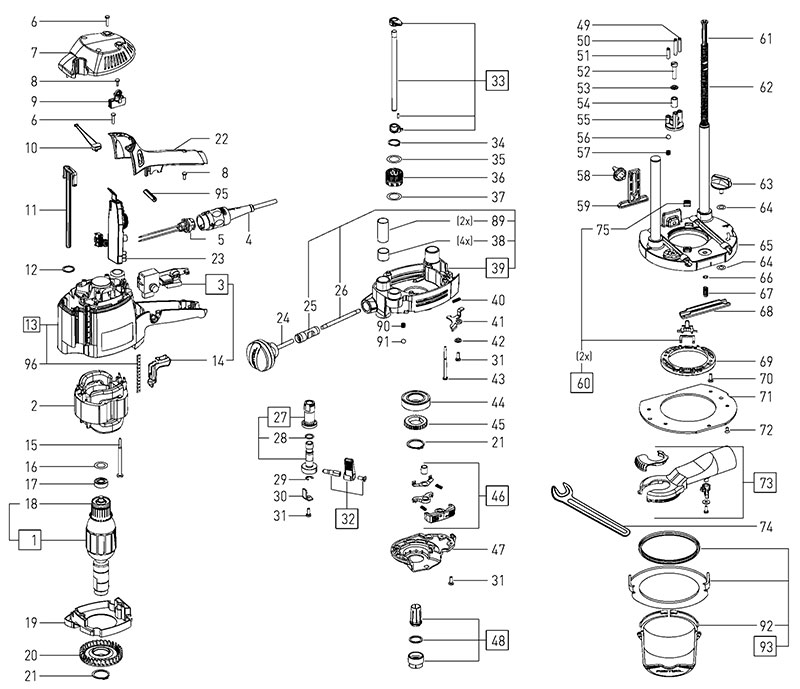 OF 1400 EQ-F 120V (201147) Router Parts