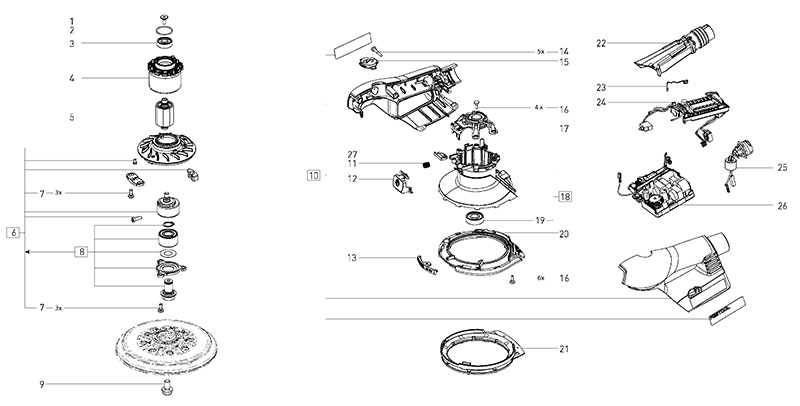 3 EQ US (204768) Eccentric Sander Parts