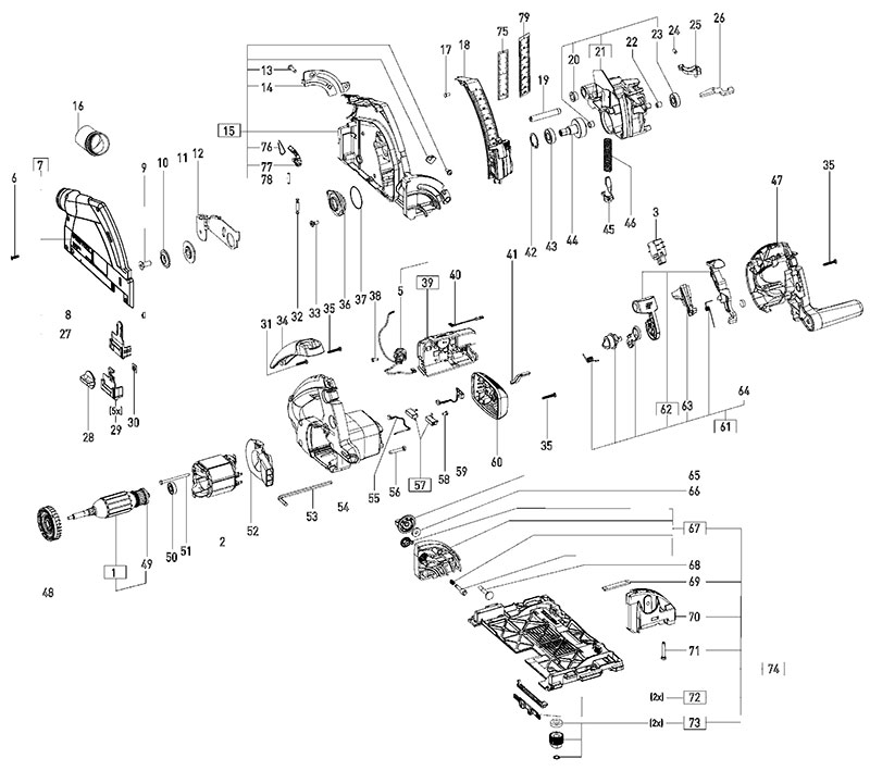 TS 55 REQ-F (204824) Festool Portable Track Saw Parts