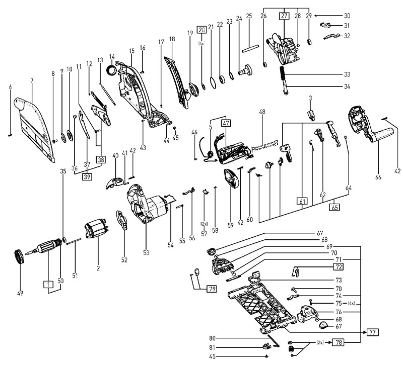 TS 75 EQ-F 120V (204837) Festool Portable Track Saw Parts