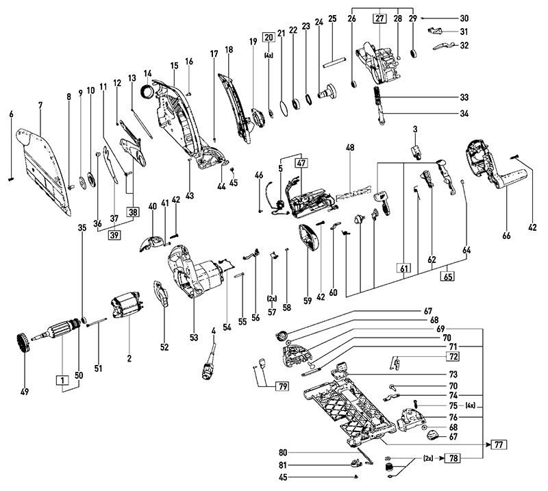 EBQ F 120V TS 75 (204935) Portable Track Saw Parts