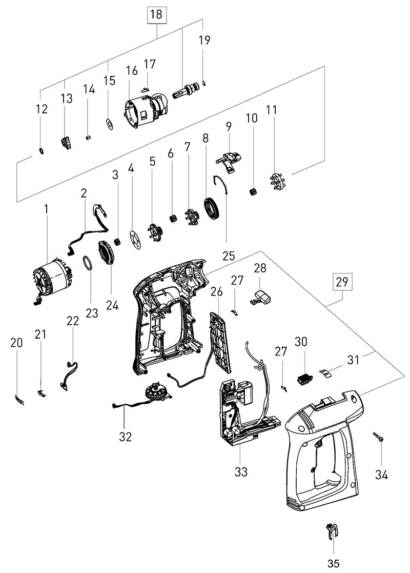 C 18 (205216) Cordless Drill Parts