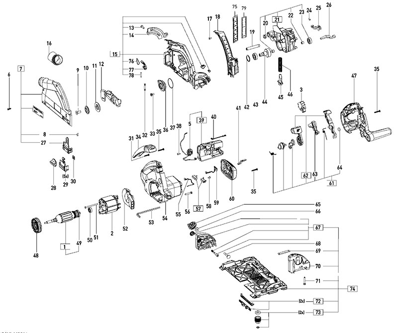 TS 55 FEQ-F US (205691) Festool Portable Track Saw Parts