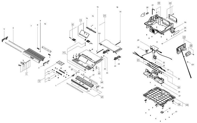 CSC SYS 50 (205713) Cordless Table Saw Parts