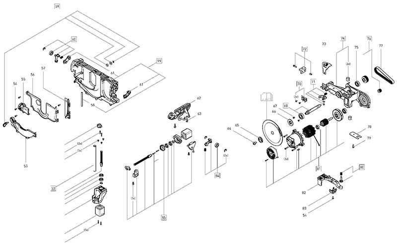 CSC SYS 50 (205713) Cordless Table Saw Parts