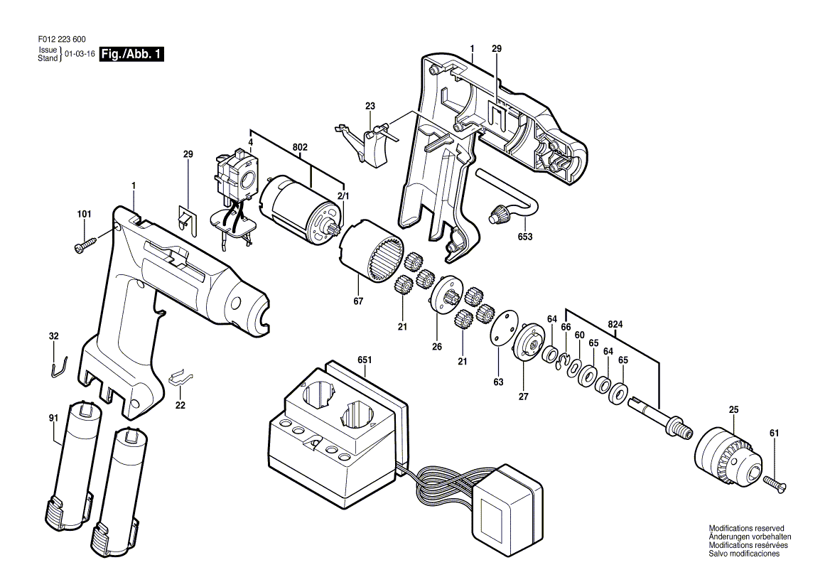 Skil 2236 f012223600 Parts - Cordless Drill Driver