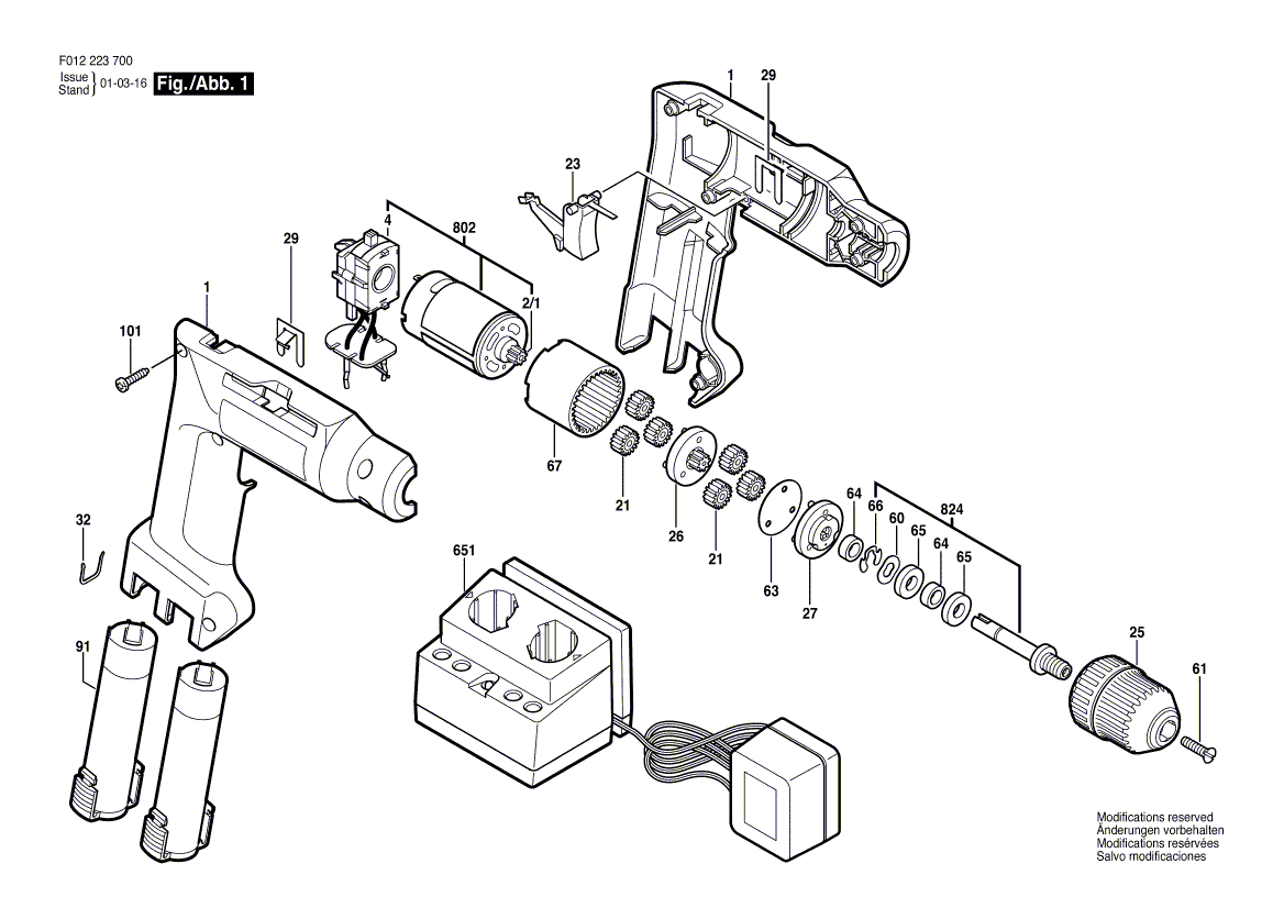 Skil 2237 f012223700 Parts - Cordless Drill Driver