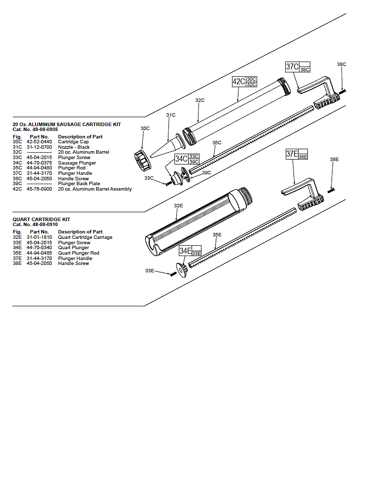 Milwaukee 2441-059 e60a Parts - M12 CORDLESS CAULK and ADHESIVE GUN