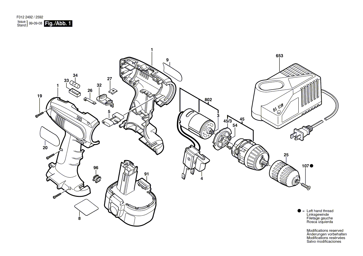 Skil 2492 f012249200 Parts - Battery-Operated Drill