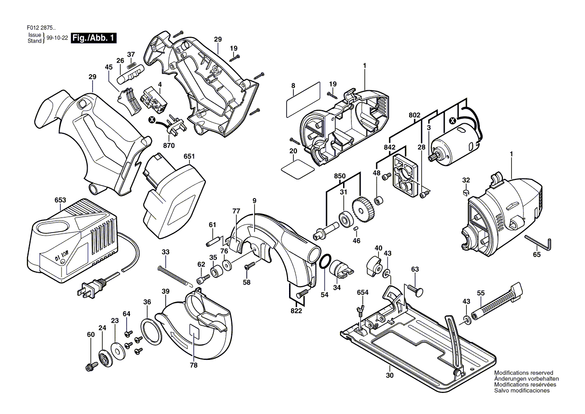 2875 f012287500 Parts - Circular Saw