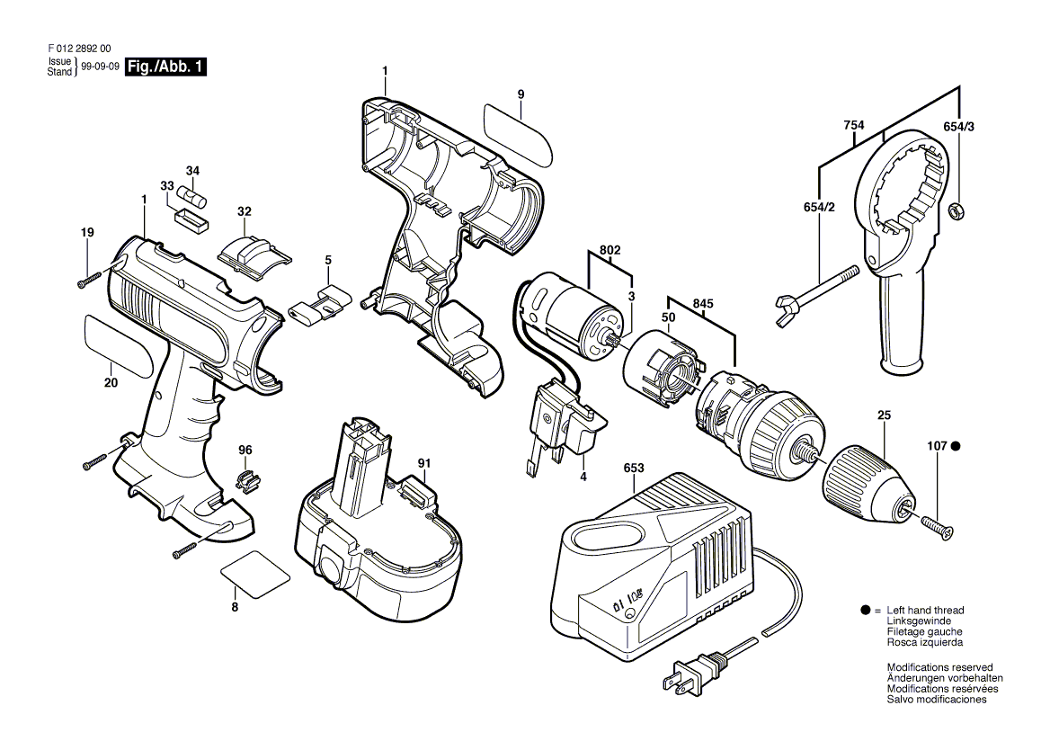 Skil 2892 f012289200 Parts - Battery-Operated Drill