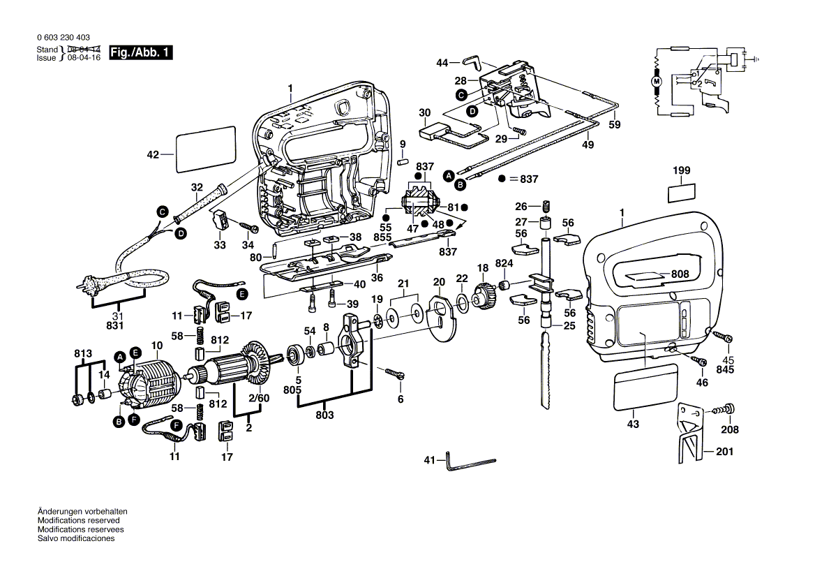 Bosch 3230vs - 0603230439 Tool Parts