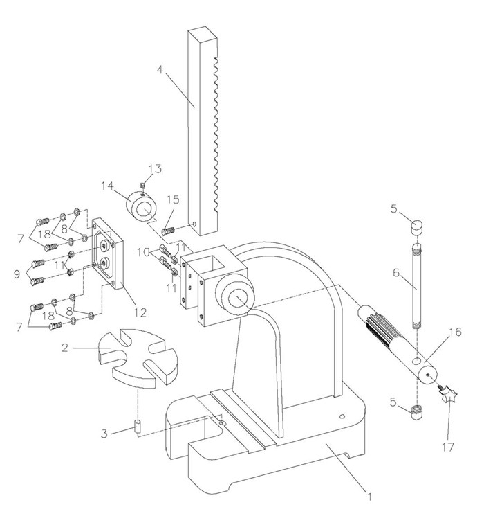 Jet 333610_AP1-M Arbor Press Parts