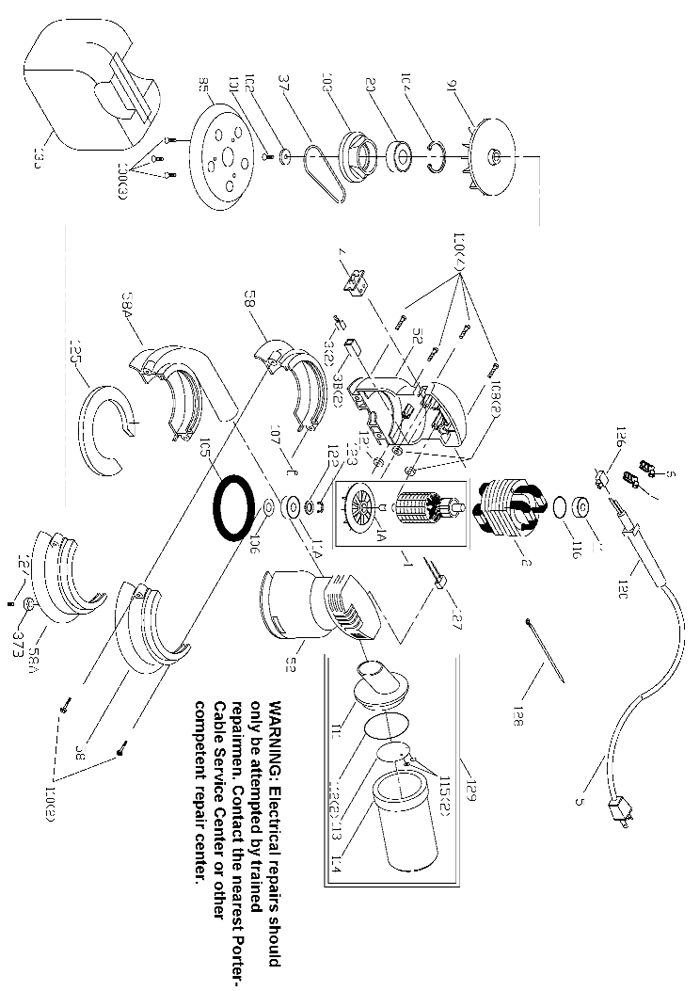 Porter Cable 333 Random Orbit Palm Sander Parts (Type 2)