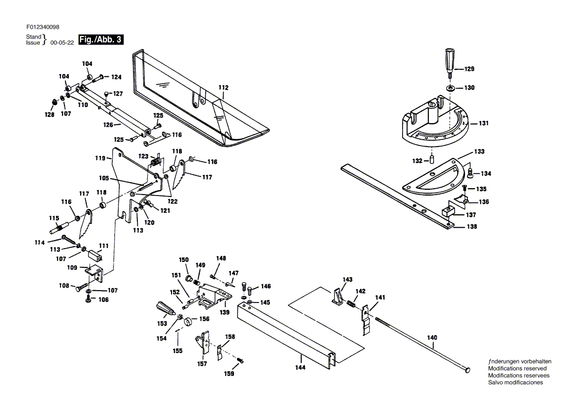 Skil 3400 f01234004a Parts - Saw Table