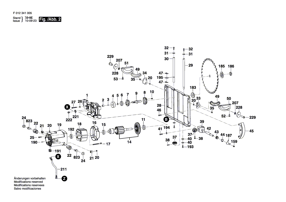 Skil 3410 f012341005 Parts - Table Saw