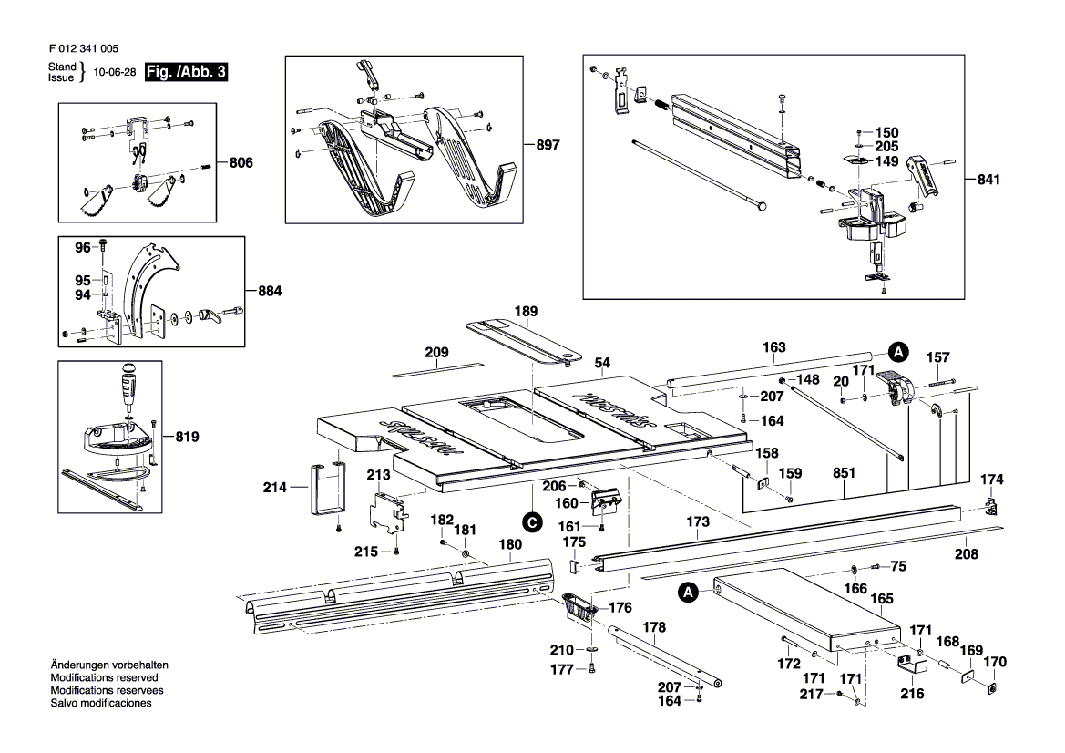 Skil 3410 f012341005 Parts - Table Saw