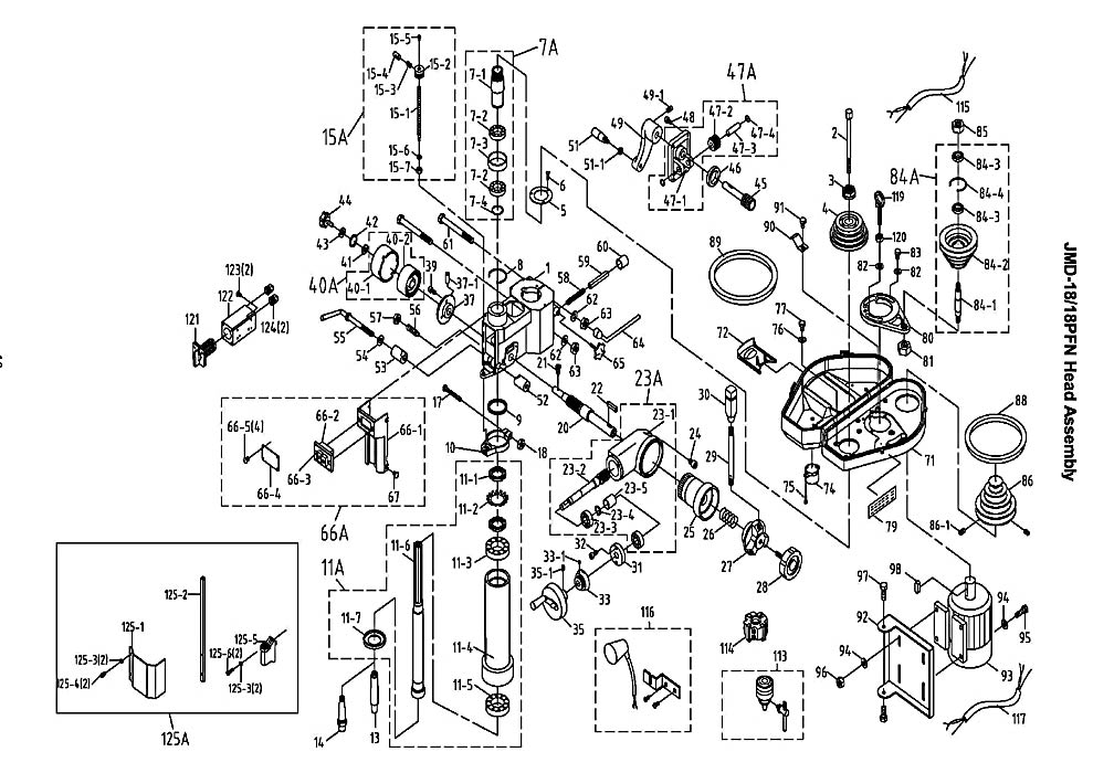 Jet 350020_JMD-18PFN Mill-Drill Parts