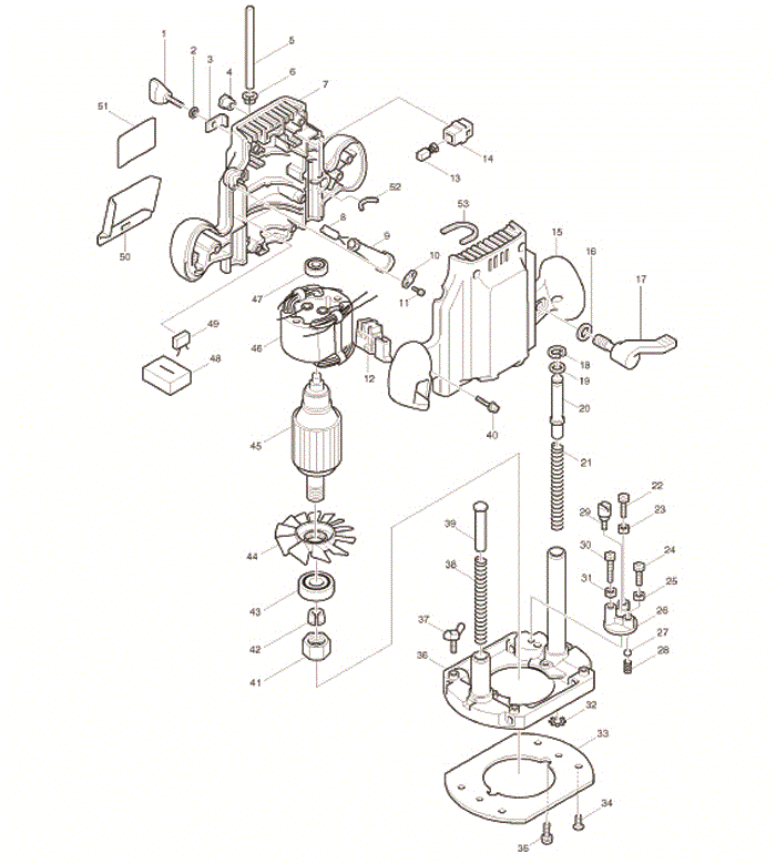 Makita 3621 Parts - Router