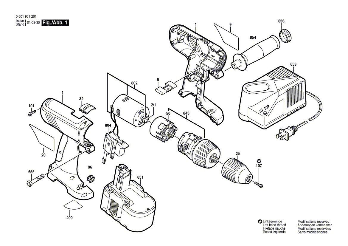 Bosch 3660 - 0601951461 Tool Parts