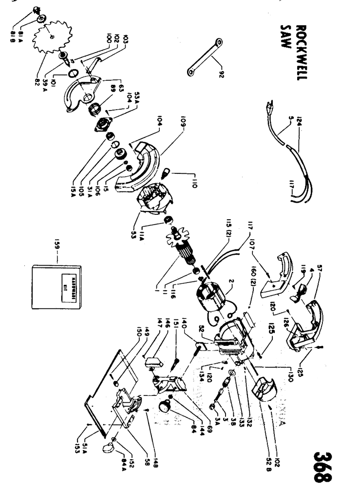 Porter Cable 368 Circular Saw Parts (Type 1)