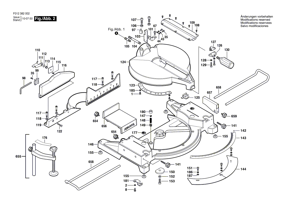 Skil 3820 f012382002 Parts - Compound Mitre Saw