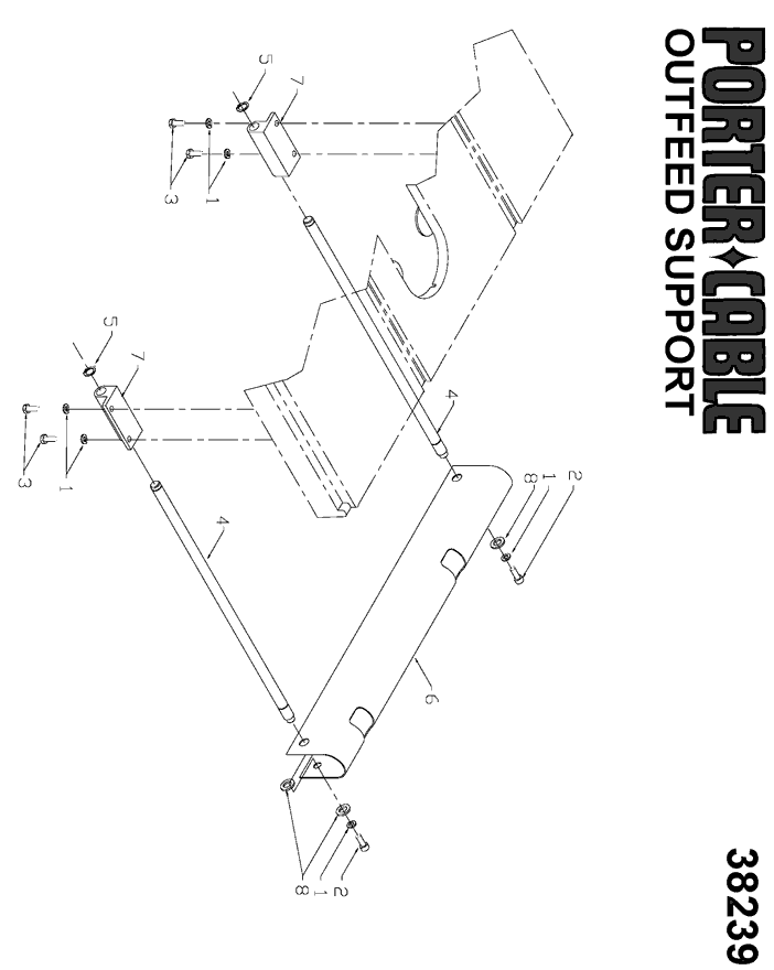 Porter Cable 38239 type-1 Parts - Outfeed-Support