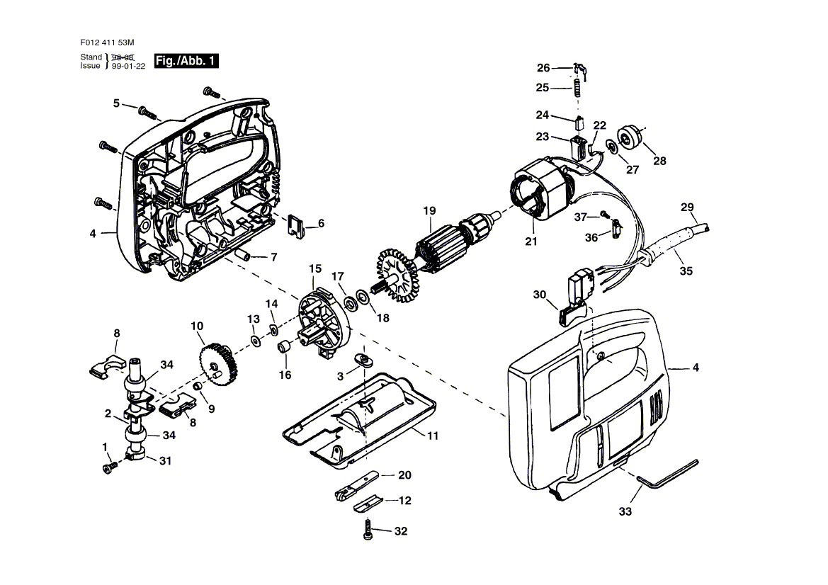 Skil 4115-80 f01241153m Parts - Jig Saw