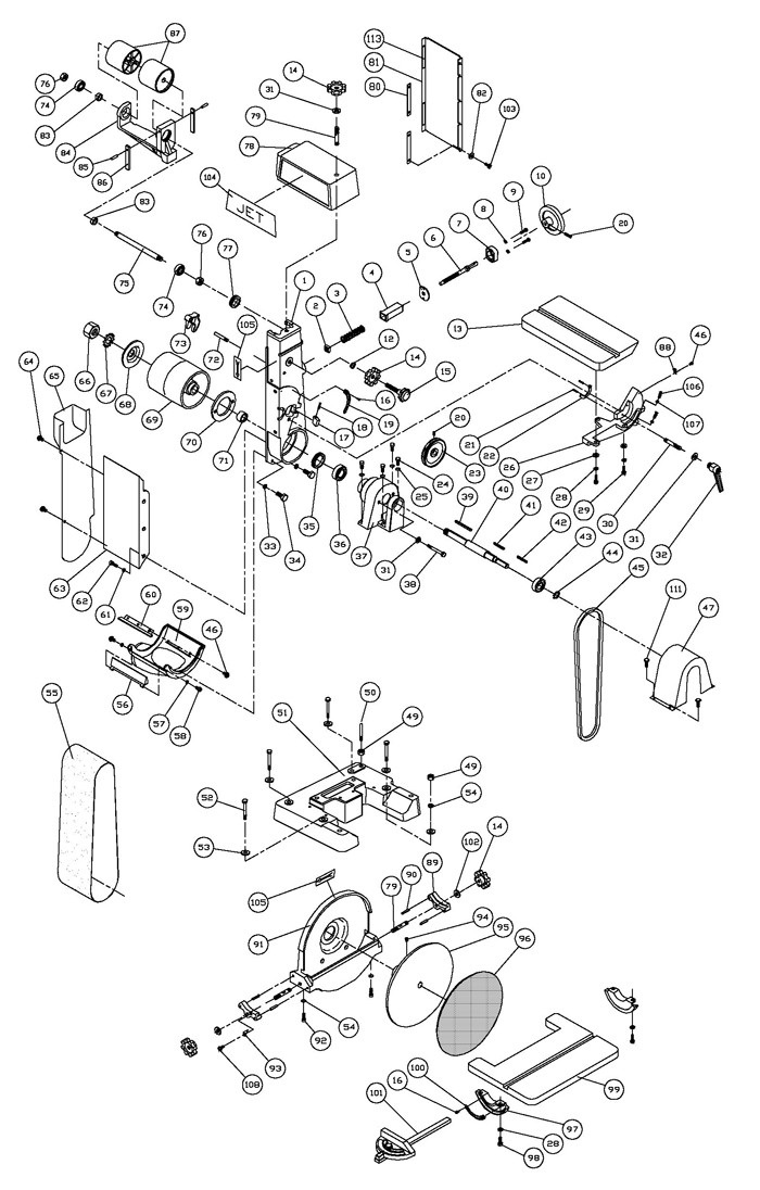 Jet 414551_J-4200A Belt-Disc Combination Sanding Parts