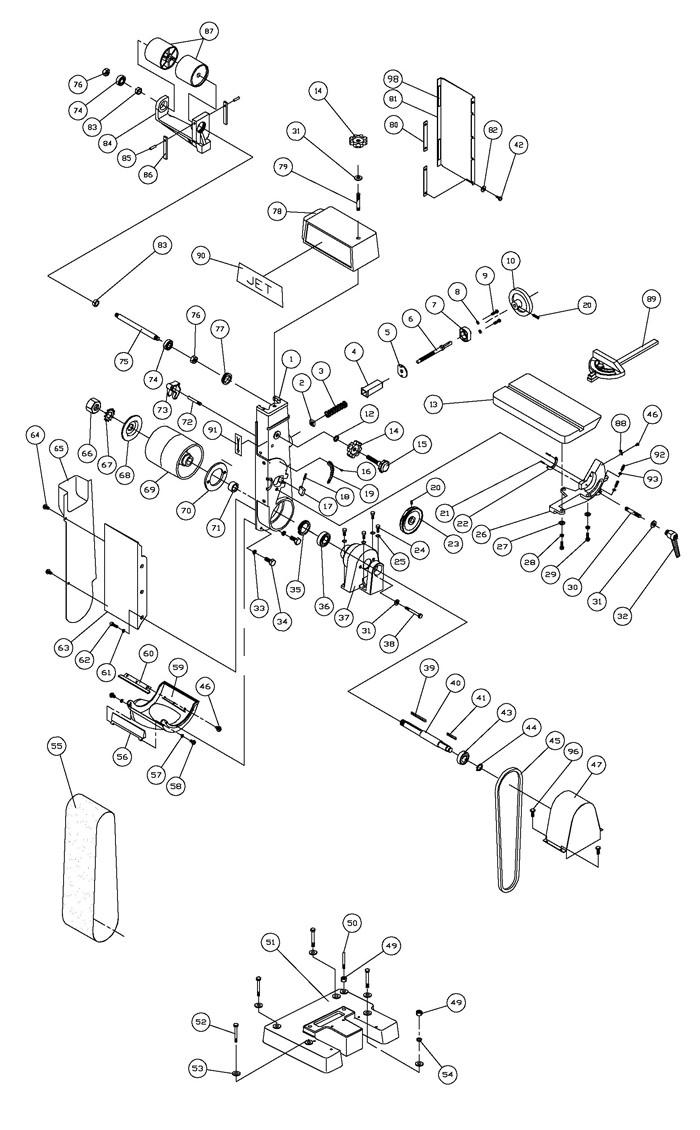 Jet 414552_J-4200A-2 Belt-Disc Combination Sanding Parts