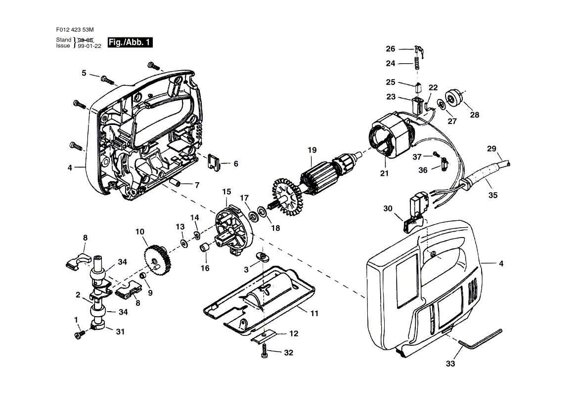 Skil 4235-80 f01242353m Parts - Jig Saw