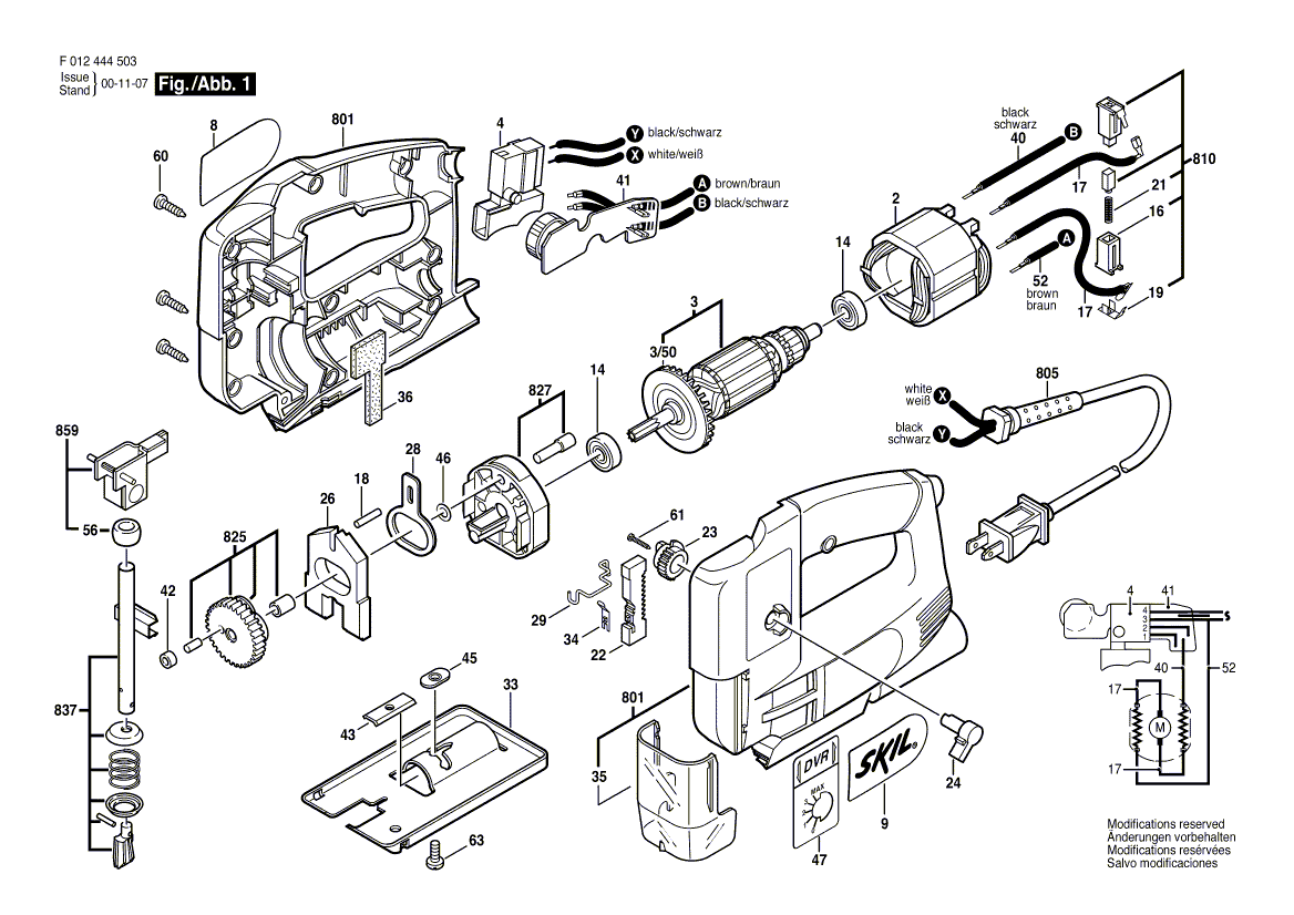 Skil 4445 f012444503 Parts - Jig Saw