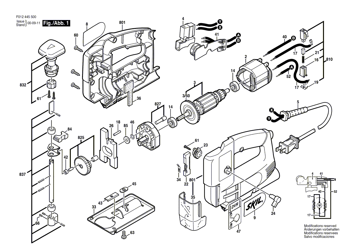 Skil 4455 f012445500 Parts - Jig Saw