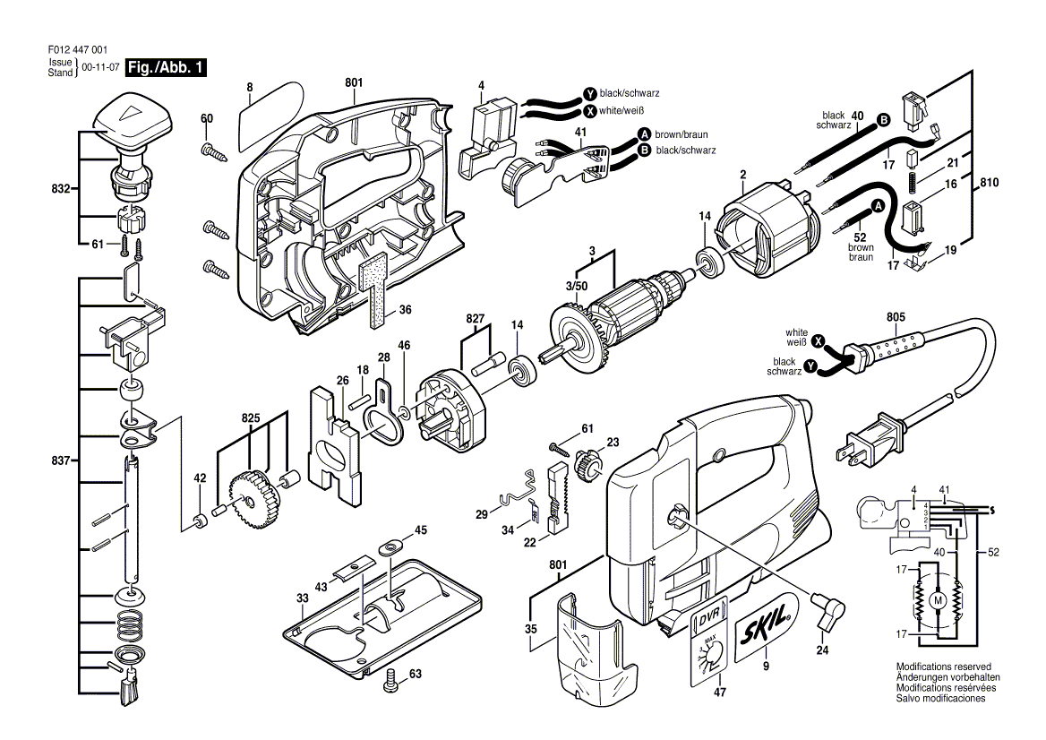 Skil 4470 f012447001 Parts - Jig Saw