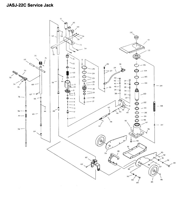 Jet 454200C_JASJ-22C Service Jack Parts