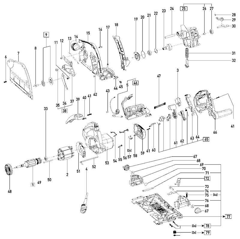 TS 55 EQ 120V (491595) Festool Portable Track Saw Parts