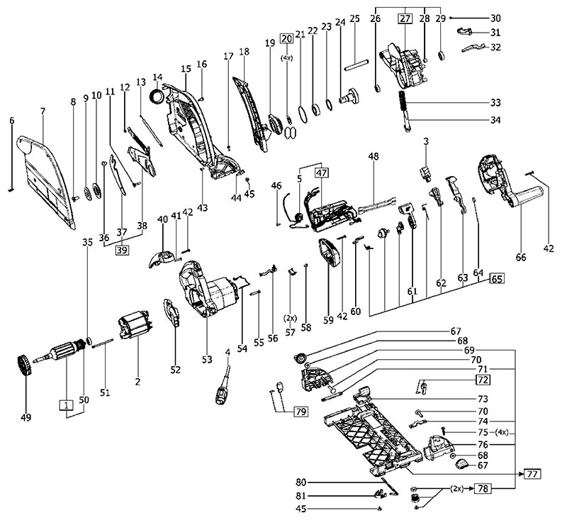 TS 75 EQ 120V (491877) Festool Portable Track Saw Parts