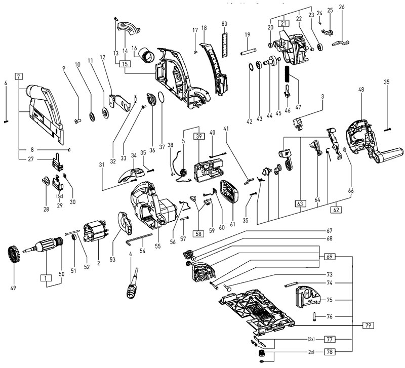 TS 55 REQ (498900) Festool Portable Track Saw Parts