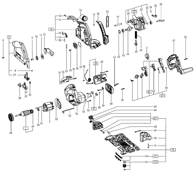 TS 55 REQ (500603) Festool Portable Track Saw Parts