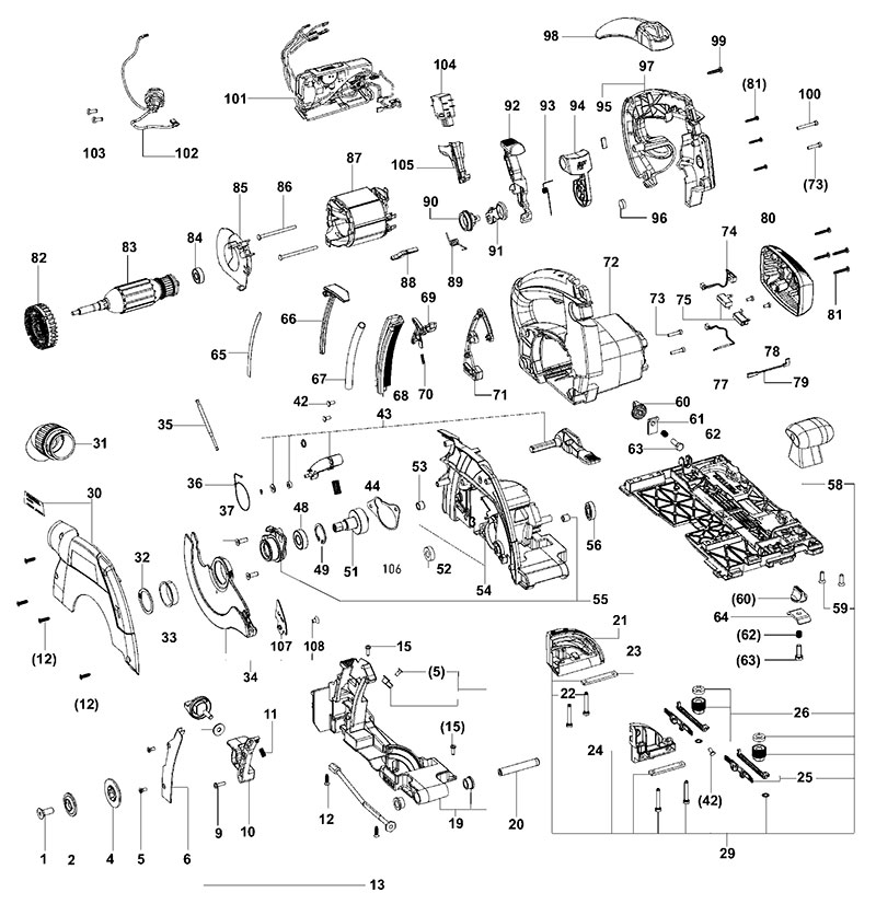 HK 55 EQ-Plus (500913) Pendulum-Cover Saws Parts