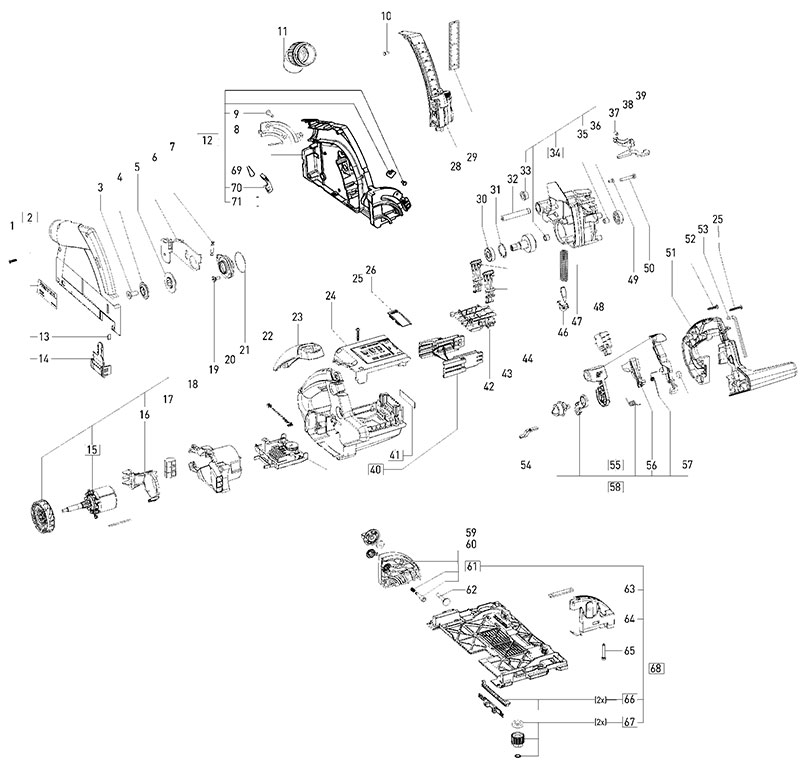 TSC 55 REB (500930) Cordless Plunge-Cut Saw Parts