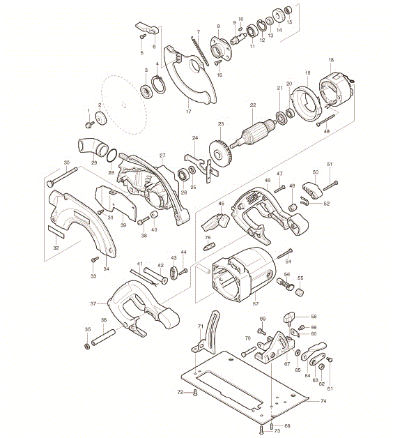 Makita 5037nba Parts - Circular Saw