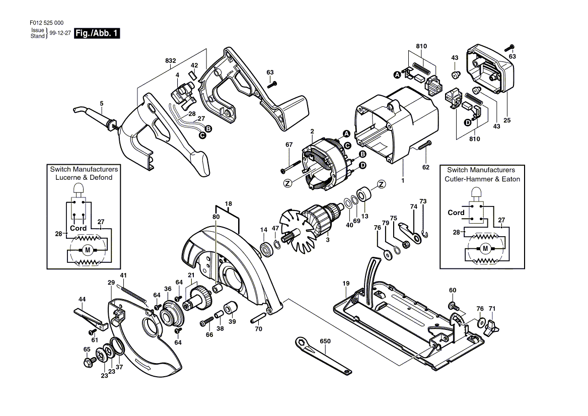 5250 f012525000 Parts - Circular Saw