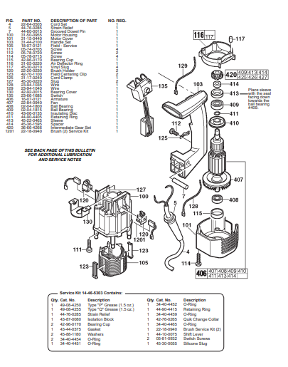 Milwaukee 5303-20 893c Parts - 1-1/8" ROTARY HAMMER