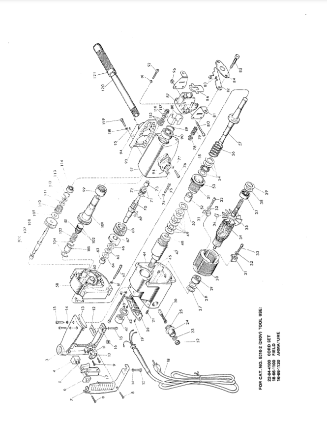 Milwaukee 5310 518-1001 Parts - ROTARY HAMMER