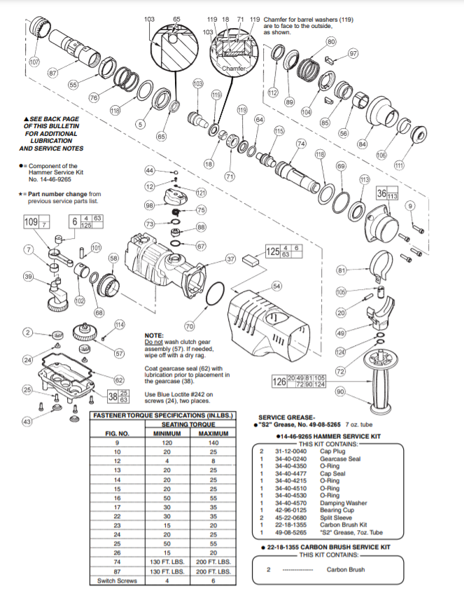 Milwaukee 5314-21 874b Parts - 1-1/2" (40mm) ROTARY HAMMER