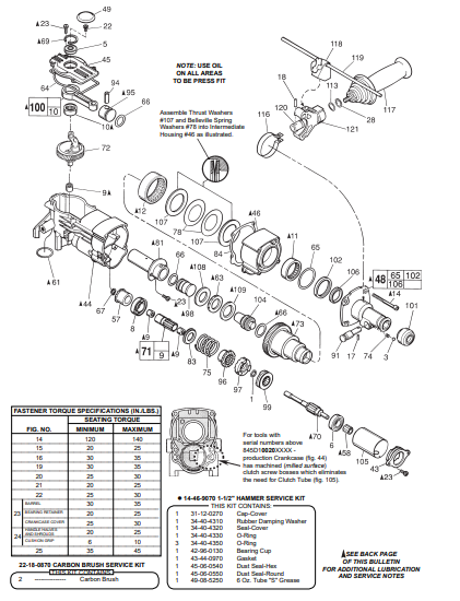 Milwaukee 5316 845d Parts - 1-1/2" THUNDERBOLT ROTARY HAMMER