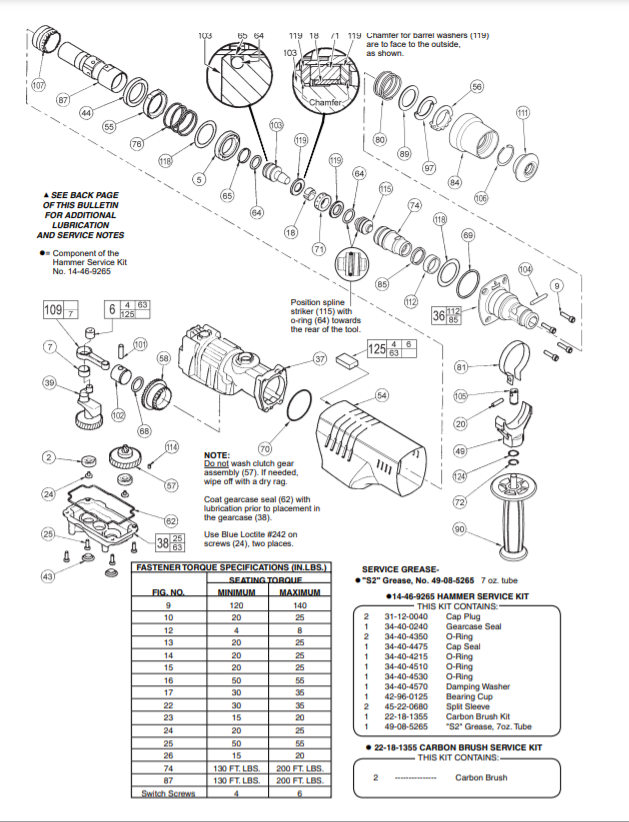 Milwaukee 5318-51 886b Parts - 1-1/2" (40mm) ROTARY HAMMER