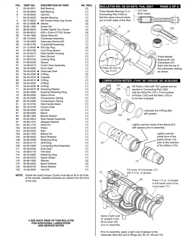 Milwaukee 5318-51 886b Parts - 1-1/2" (40mm) ROTARY HAMMER